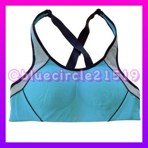 Victoria’s Secret VSX Sports Bra Crisscross Adjustable Turquoise/Gray 34B